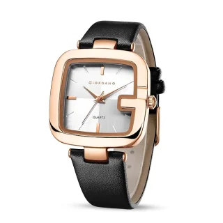 Giordano Monogram Watch for Women Dial with Metal & Leather Strap